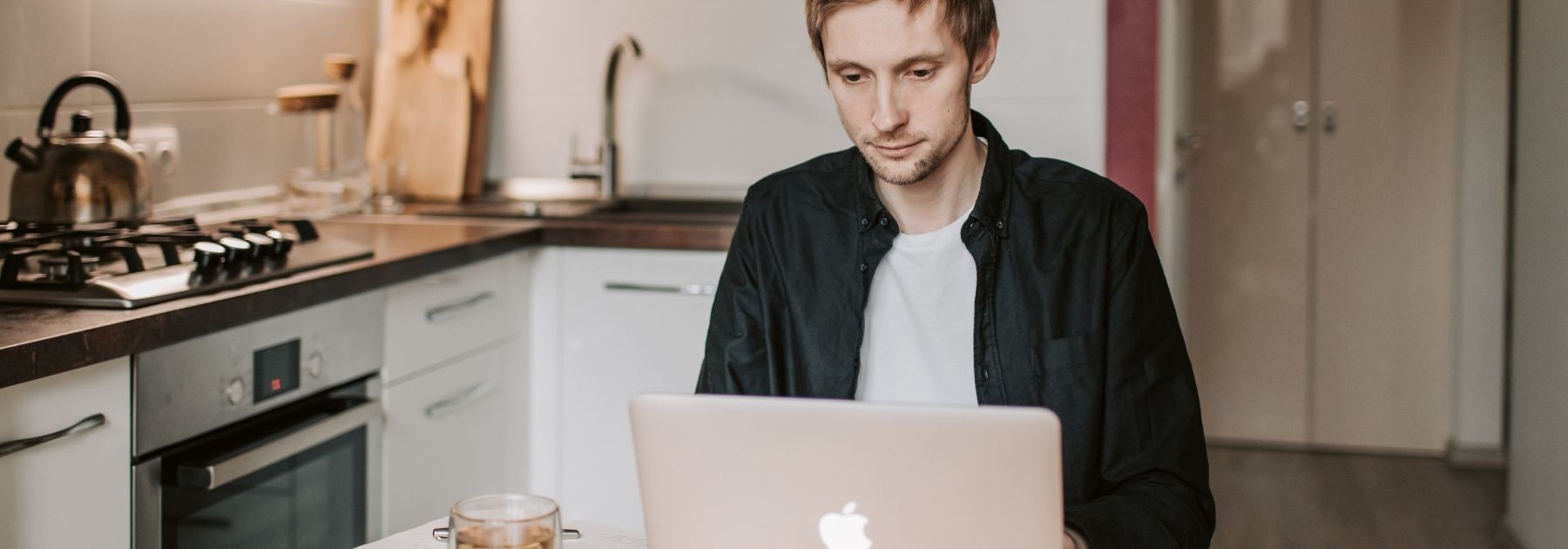 man using laptop