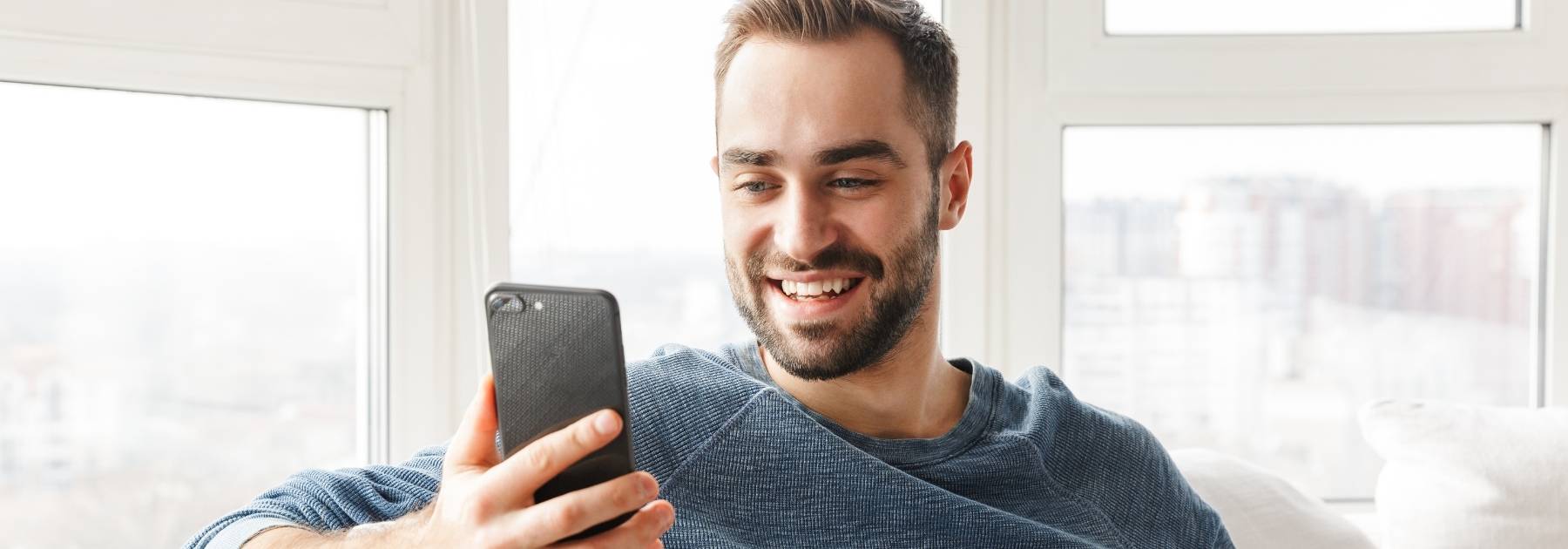 man ordering medication online